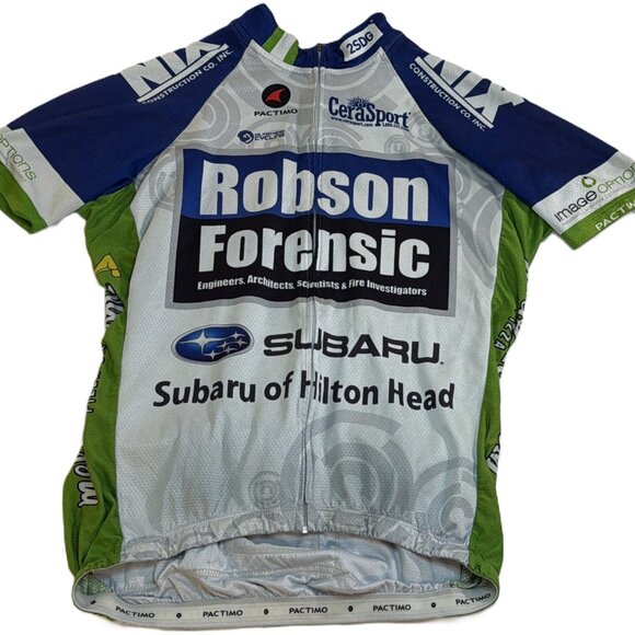 Team Subaru Cycling Jersey Pactimo Shrt Sleeve Blue M Polyester Lt weight Jacket - Picture 6 of 11